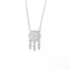 Women's 925 Sterling Silver Dream Catcher Necklace Geometric Pendant Cross Chain Electroplated Clavicle Chain Light Luxury Trendy Jewelry