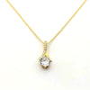 Women's Sterling Silver Drop Shape Pendant Necklace With Zircon And White Gold Plated Finish