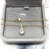 Women's Sterling Silver Drop Shape Pendant Necklace With Zircon And White Gold Plated Finish