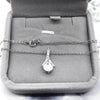 Women's Sterling Silver Drop Shape Pendant Necklace With Zircon And White Gold Plated Finish