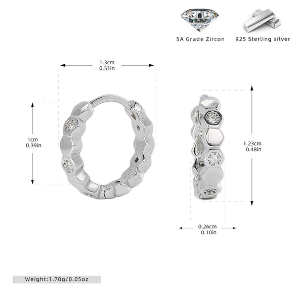 Women's 925 Sterling Silver Earrings Simple Geometric Electroplated Style