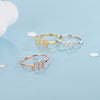 Women's 925 Sterling Silver Electroplated Adjustable Open Ring With Unique Diamondinspired Statement Design