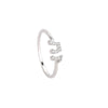 Women's 925 Sterling Silver Electroplated Adjustable Open Ring With Unique Diamondinspired Statement Design