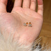 Women's 925 Sterling Silver Electroplated Geometric And Flower Patterned Mini Earrings