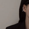 Women's Sterling Silver Five Pointed Star Tassel Clip On Earrings Long Electroplated Design For Non Pierced Ears