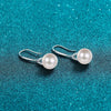 Women's 925 Sterling Silver Flower Earrings With Freshwater Pearl And Moissanite Light Luxury Style
