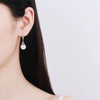 Women's 925 Sterling Silver Flower Earrings With Freshwater Pearl And Moissanite Light Luxury Style