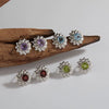 Women's 925 Sterling Silver Flower Multicolor Gemstone Necklace