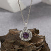 Women's 925 Sterling Silver Flower Multicolor Gemstone Necklace