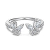 Women's 925 Sterling Silver Geometric Butterfly Opening Ring Small Fresh Electroplated Design