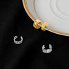 Women's Sterling Silver Geometric Clipon Earrings With Electroplated Finish Elegant Nopiercing Ear Cuff Style Jewelry