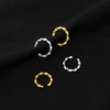 Women's Sterling Silver Geometric Clipon Earrings With Electroplated Finish Elegant Nopiercing Ear Cuff Style Jewelry