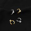 Women's Sterling Silver Geometric Clipon Earrings With Electroplated Finish Elegant Nopiercing Ear Cuff Style Jewelry