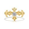 Women's 925 Sterling Silver Geometric Cross Shape Ring With Electroplating