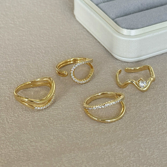 Women's 925 Sterling Silver Geometric Design Rings