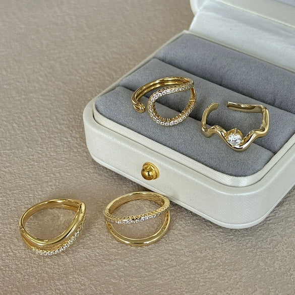 Women's 925 Sterling Silver Geometric Design Rings