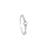 Women's Sterling Silver Geometric Diamond Ring With Electroplated Finish And Versatile Closed Band Design