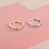 Women's Sterling Silver Geometric Diamond Ring With Electroplated Finish And Versatile Closed Band Design