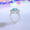 Women's 925 Sterling Silver Geometric Diamond Ring