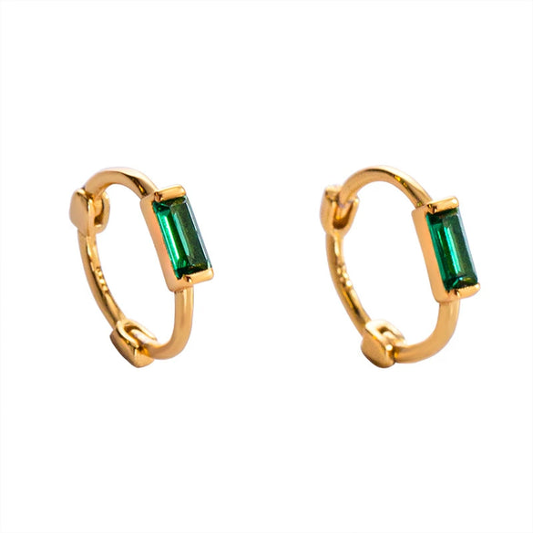Women's Sterling Silver Geometric Ear Buckle Earrings With Retro Small Electroplated Design
