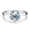 Women's 925 Sterling Silver Geometric Fashion Ring With Electroplating And Six Claw Design