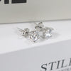 Women's Sterling Silver Geometric Inlaid Zircon Earrings With Electroplated Finish Fashion Jewelry Accessories