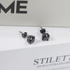 Women's Sterling Silver Geometric Inlaid Zircon Earrings With Electroplated Finish Fashion Jewelry Accessories