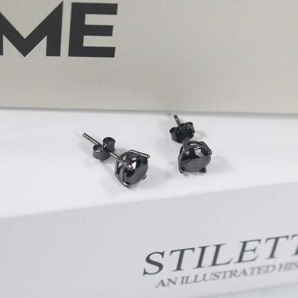 Women's Sterling Silver Geometric Inlaid Zircon Earrings With Electroplated Finish Fashion Jewelry Accessories