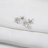 Women's Sterling Silver Geometric Inlaid Zircon Earrings With Electroplated Finish Fashion Jewelry Accessories