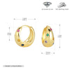 Women's 925 Sterling Silver Geometric Inlaid Zircon Round Gem Earrings