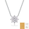 Women's 925 Sterling Silver Geometric Inlay Sunflower Clavicle Necklace