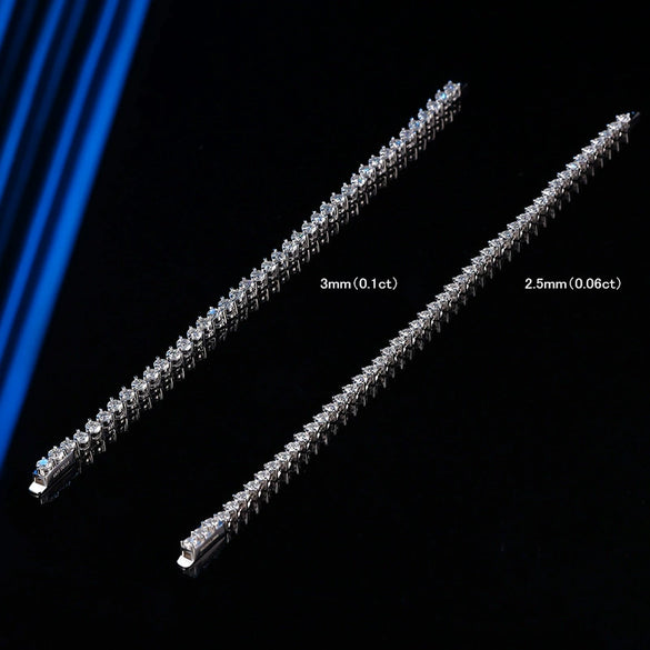 Women's Sterling Silver Geometric Moissanite Bracelet Set With Diamonds