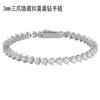 Women's Sterling Silver Geometric Moissanite Bracelet Set With Diamonds