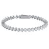 Women's Sterling Silver Geometric Moissanite Bracelet Set With Diamonds
