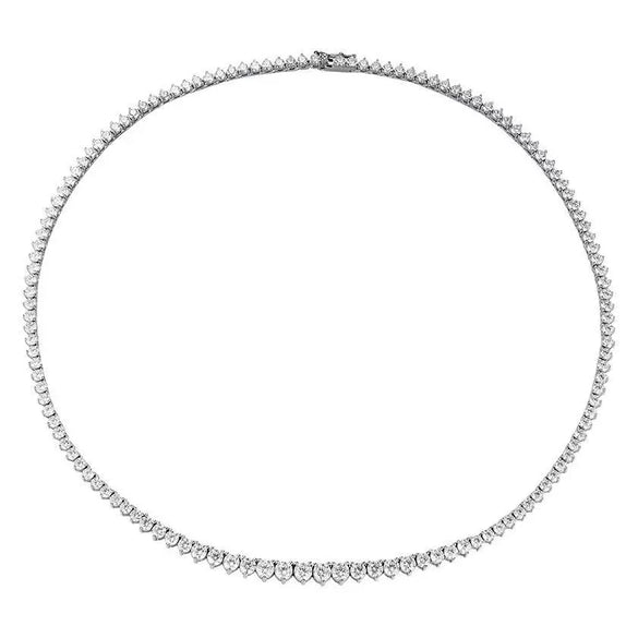 Women's Sterling Silver Geometric Moissanite Diamond Set Clavicle Necklace