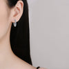 Women's 925 Sterling Silver Geometric Moissanite Inlaid Earrings