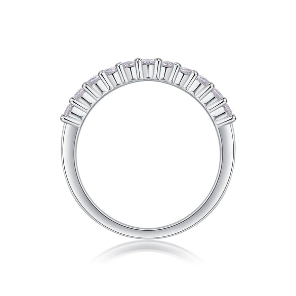 Women's 925 Sterling Silver Geometric Moissanite Inlay Ring