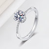 Women's 925 Sterling Silver Geometric Moissanite Ring With Six Claw Micro Inlay And Electroplated Adjustable Open Band
