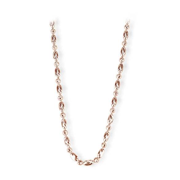 Women's 925 Sterling Silver Geometric Olive Bead Necklace With Electroplated Bamboo Chain Adjustable Fashion Necklace