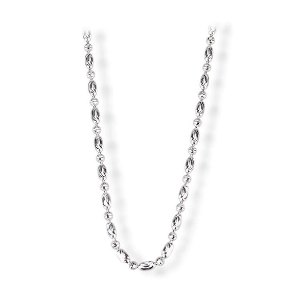 Women's 925 Sterling Silver Geometric Olive Bead Necklace With Electroplated Bamboo Chain Adjustable Fashion Necklace