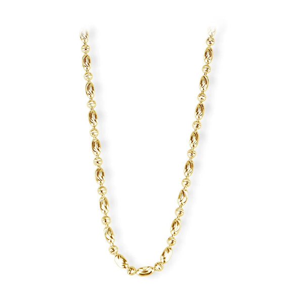 Women's 925 Sterling Silver Geometric Olive Bead Necklace With Electroplated Bamboo Chain Adjustable Fashion Necklace