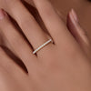 Women's 925 Sterling Silver Geometric Pearl Ring