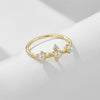 Women's Sterling Silver Geometric Pearl Set Crown Ring Hand Jewelry