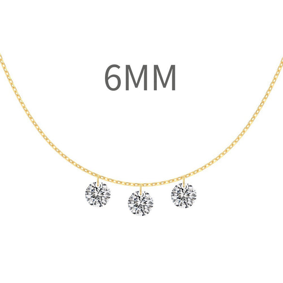 Women's 925 Sterling Silver Geometric Pendant Clavicle Chain With Electroplating