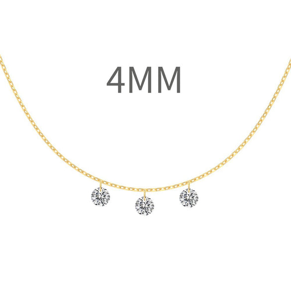 Women's 925 Sterling Silver Geometric Pendant Clavicle Chain With Electroplating