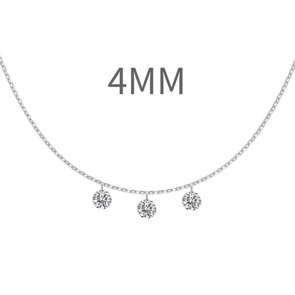 Women's 925 Sterling Silver Geometric Pendant Clavicle Chain With Electroplating