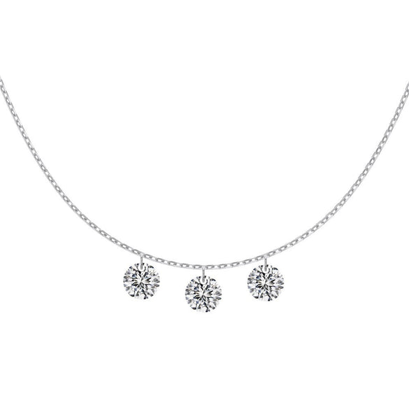 Women's 925 Sterling Silver Geometric Pendant Clavicle Chain With Electroplating