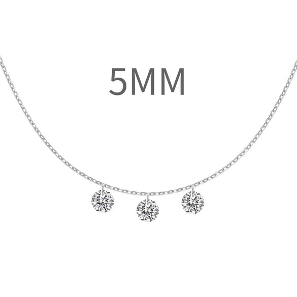 Women's 925 Sterling Silver Geometric Pendant Clavicle Chain With Electroplating