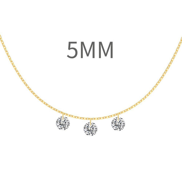 Women's 925 Sterling Silver Geometric Pendant Clavicle Chain With Electroplating
