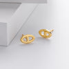 Women's 925 Sterling Silver Geometric Pig Nose Hollow Earrings With Electroplating